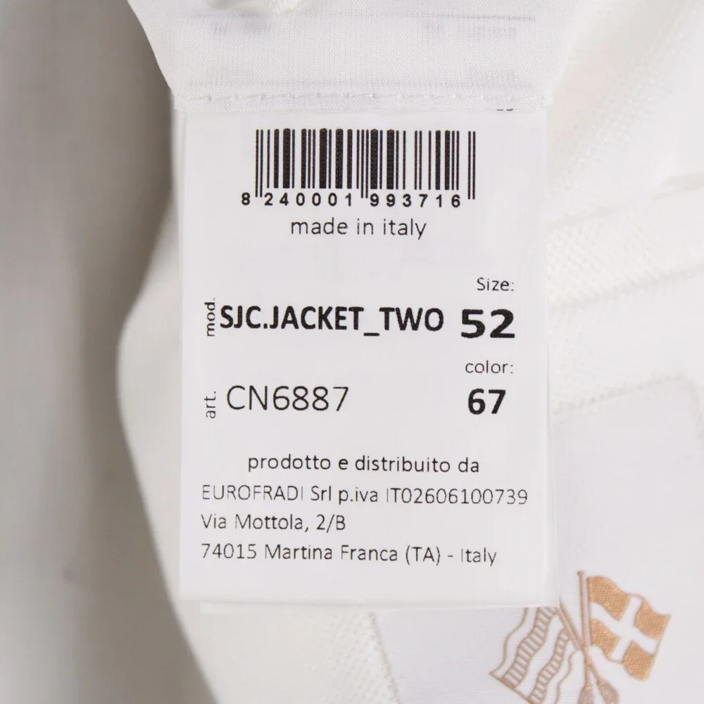 Fradi NWT Cotton Double Breasted Sport Coat Size 52R (42R US) In Solid White